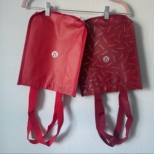 Red Lululemon reusable shopping bags (2)